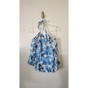 Roxy Halter Top Tropical Birds Y2K Beachy Summer Surfer Girl Size Large